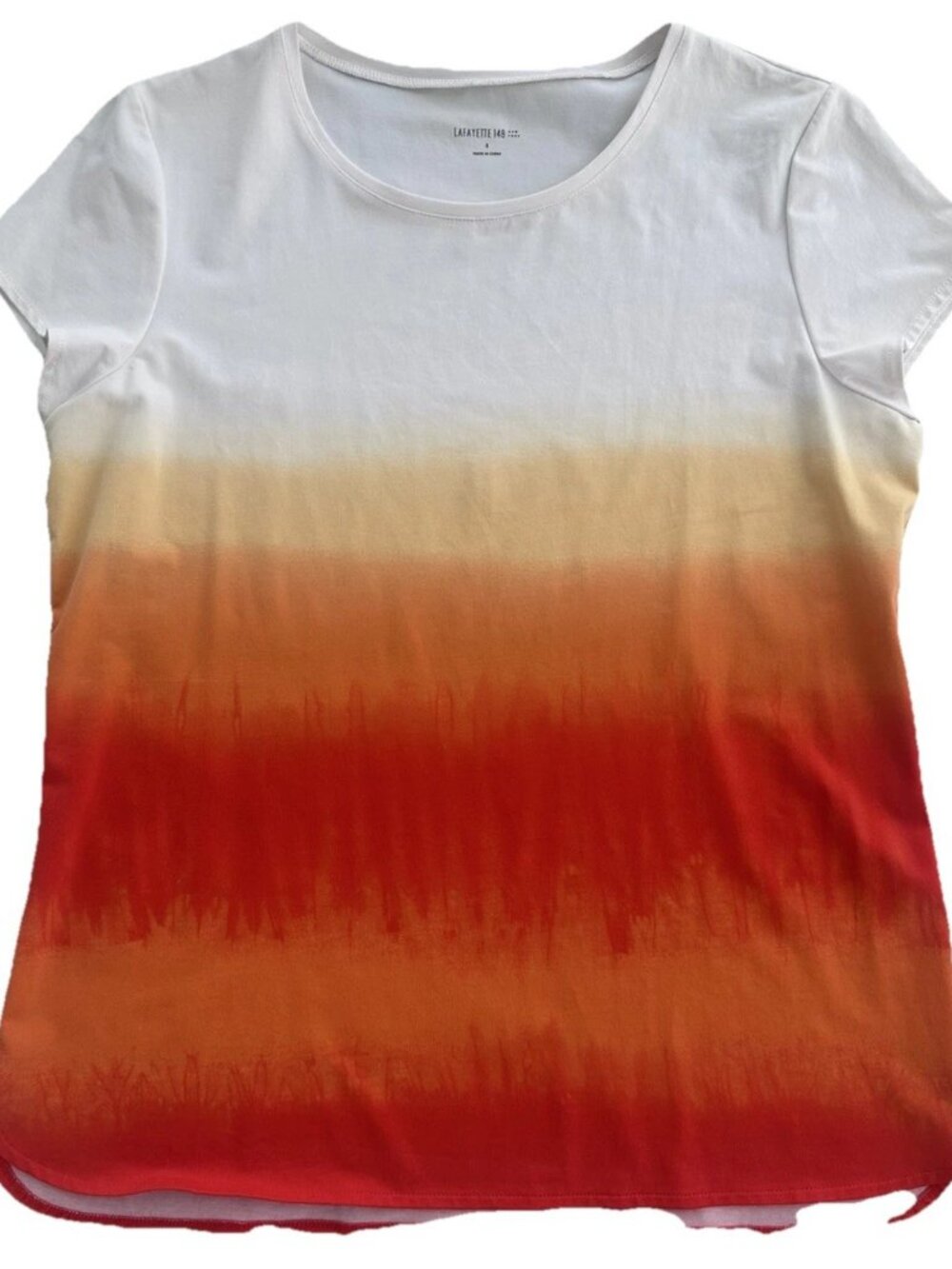 Lafayette 148 New York Ombre T-Shirt S Sunset Gradient